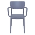 thumbnail image 4 of Compamia Lisa Chaise de Salle à Manger avec Accoudoirs, Fini Gris Foncé, 4 of 7