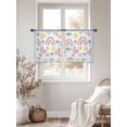 thumbnail image 3 of Rainbows Sun Sheer Curtains 2 Panels Set Blue Cloud Raindrops Blue Border Cartoon Sheer Window Curtains Light Filtering Rod Pocket Voile Drapes for Bedroom Living Room 52"x45", 3 of 9