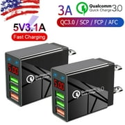 Big Clearance! 2 Pack 3 Port Fast Quick Charge QC 3.0 USB Hub Wall Charger Power Adapter