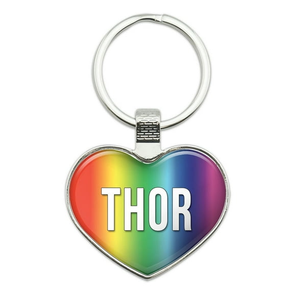 Thor I Love Name Heart Metal Key Chain