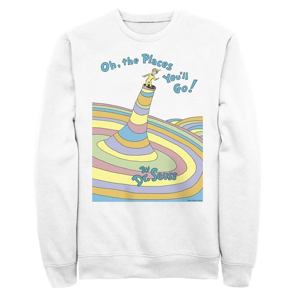 Men's Dr. Seuss Oh The Places You'll Go Book Cover Sweatshirt