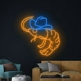 thumbnail image 3 of Handmadetneonsign Cowboy Shrimp Neon Sign, Sea Animal Cowboy Wall Art Decor, Shrimp Seafood Wall Decor, 3 of 5