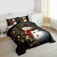 thumbnail image 3 of Feelyou Winter Cute Snowman Queen Comforter Set for Teen, Glitter Christmas Tree Bedding Sets, Western Festival Reversible Bedding Comforter Set, Luxury Bedroom Decor, 3-Piece, 3 of 8