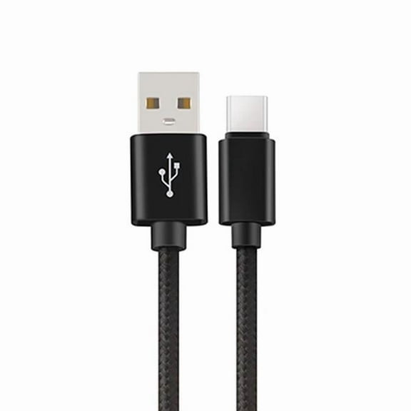 3 ft. Braided USB 3.0-USB Type C Fast Charging Data Sync Cable for Compatible USB-C to USB-A 2.0 - Black
