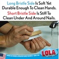 LOLA Hand & Nail Cleaning Brush, DualSided Bristle Soft & Stiff W