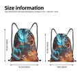 thumbnail image 2 of Fotbe Blue Dragon And White Tiger Bolsa Mochila con Cordón Estampada, Bolsa de Gimnasio Deportiva, Bolsa Cinch, Bolsa con Cordón para Hombres y Mujeres-Small, 2 of 6