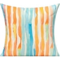 thumbnail image 5 of 20x20 Set of 4 Blue Teal Outdoor Throw Pillow Covers Colorful Modern Couch Patio Furniture Abstract Geometric Striped Decorative Cushion Covers Home Décor for Bedroom Sofa Bench Porch, 5 of 5