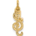 thumbnail image 3 of 14K Yellow Gold Polished Cz And Freshwater Cultured Pearl Music Notes Pendant (Width 5.2) (Length 16.9) - Jbsp, 3 of 5