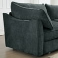 thumbnail image 6 of Newest Modern Chenille Armchair, Grey Velvet Upholstered Single Seater, Built-in Storage Ottoman, Space Saving Design for Small Living Rooms, 6 of 9