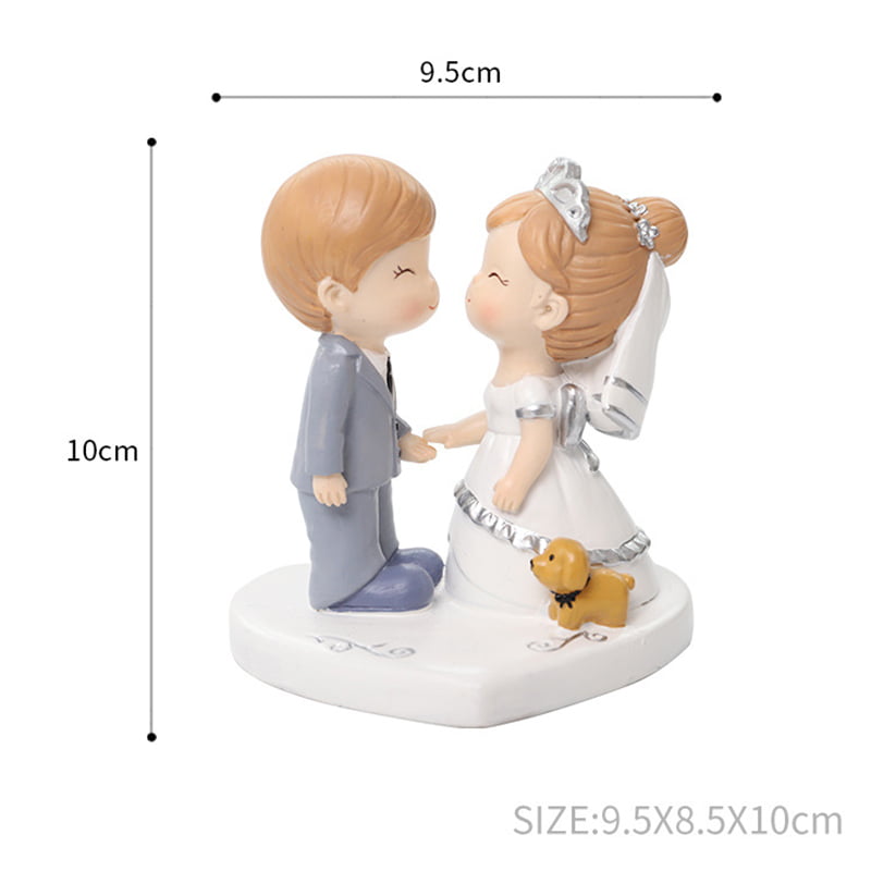 Wedding Ornament Cute Cartoon Couple Propose/Kissing Resin Crafts Cake Top  Decoration for Home Shelf Party Car Interior New 