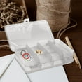 thumbnail image 4 of PONPRNGY Clearance Sale! Double Compartment Portable Jewelry Box Plastic Transparent Earrings Storage Box Durables Utility Organizer 10 Grids Mini Storage Box, 4 of 6