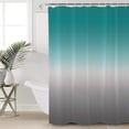 thumbnail image 4 of Shower Curtain Turquoise Grey Gradient Fabric Bath Curtains Solid Color Ombre Bathroom Decor Sets with Hooks Waterproof 72x72inch, 4 of 6