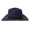 thumbnail image 2 of WITHMOONS Western Cowboy Hat Cool Paper Straw Banded Chin Strap GN8747 (Navy), 2 of 4