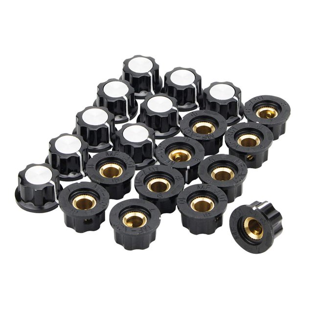 Electrical Buddy A01 Silver Tone Top Potentiometer Volume Control Rotary Knobs 6mm Shaft Hole 20PCS