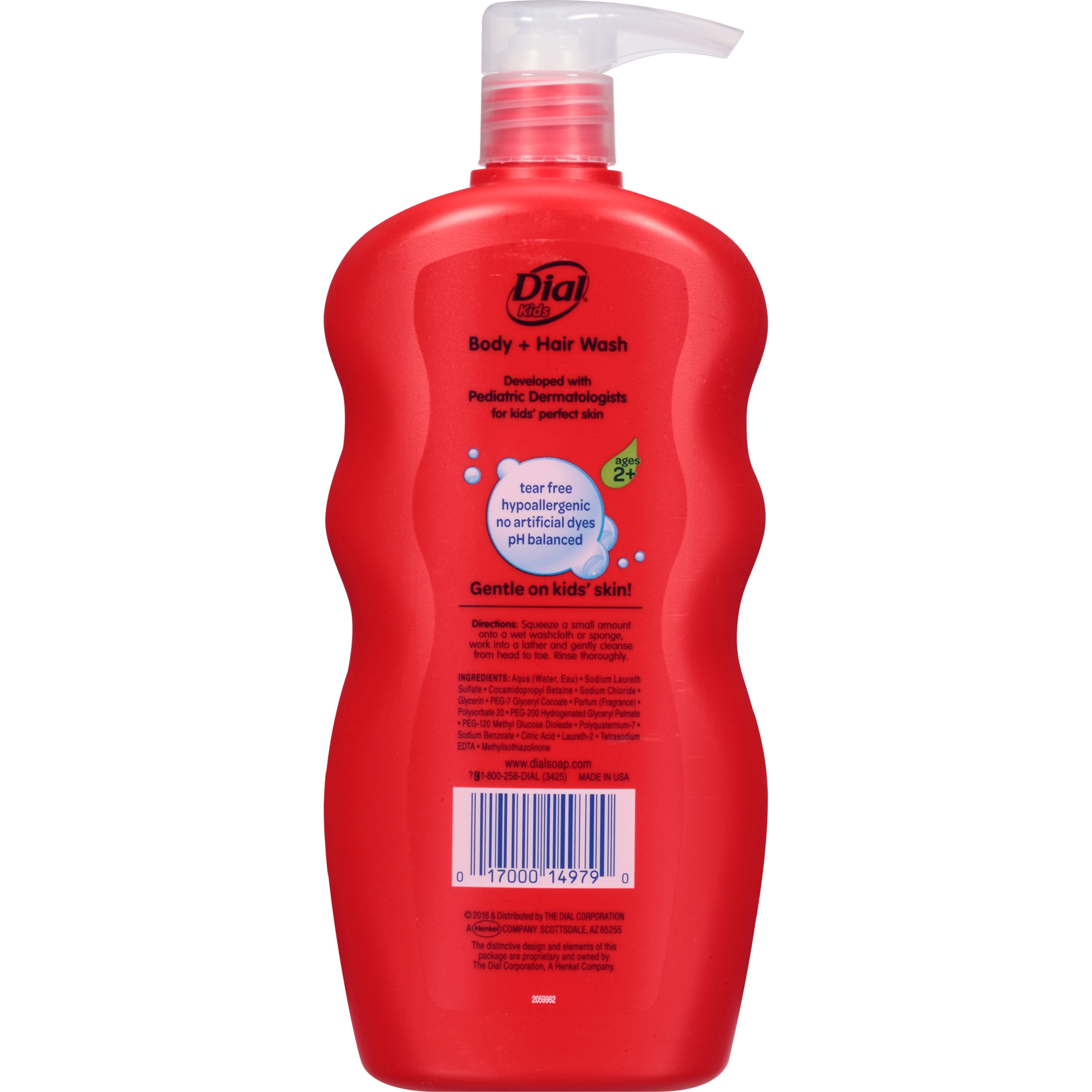 Dial Kids Body + Hair Wash, Bursting Apple Rapids, 24 fl oz