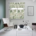 thumbnail image 5 of Green Palm Tree Kitchen Curtains Valances and Tiers Set of 3 Summer Watercolor Tropical Botanical Forest Plant Tier Curtains and Valance with Rod Pocket for Small Windows, 27.5"x36", 5 of 9