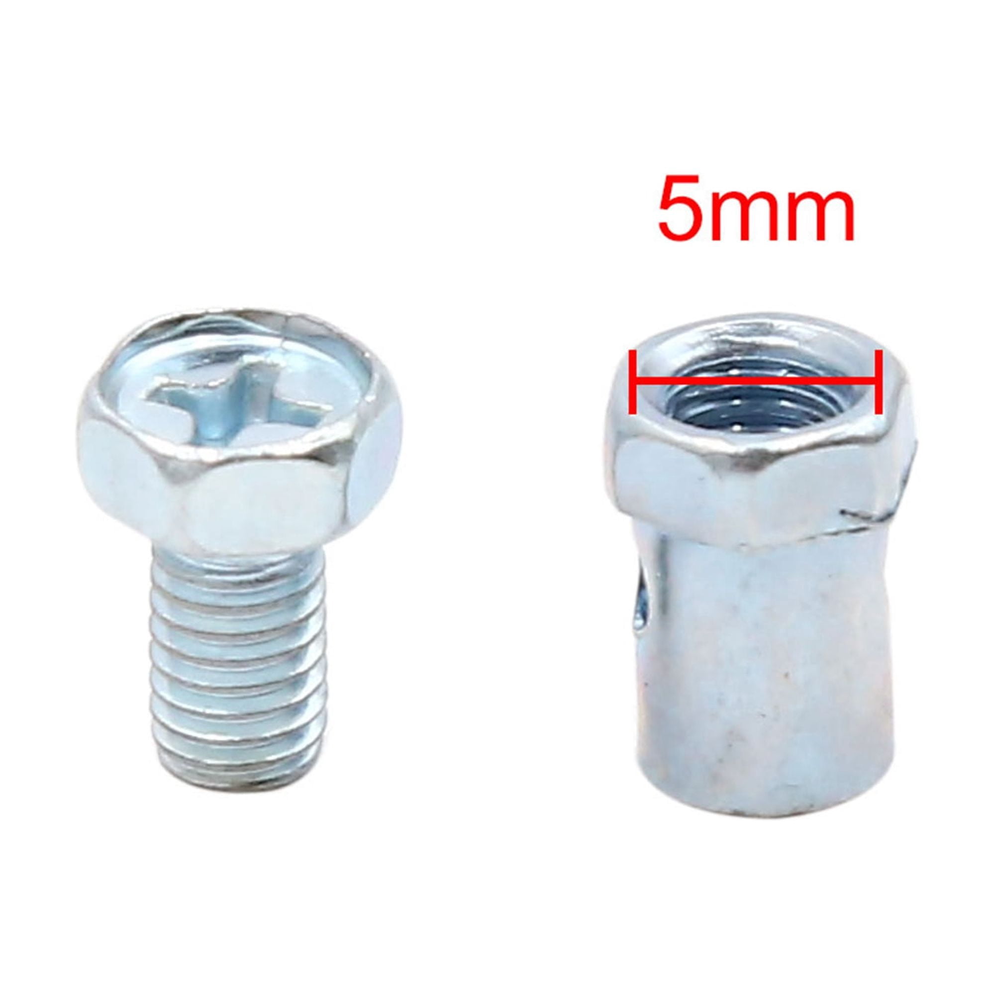 Unique Bargains 30pcs Brake Cable Wire Solderless Nipple Screw Silver Tone for Motorcycle