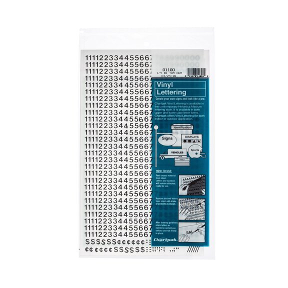 Chartpak Self-Sticky Peel & Stick Vinyl Numbers, Adhesive, 21 Count, 6 ...