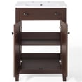 thumbnail image 5 of Modway Nantucket 24" Modern Wooden Bathroom Vanity in Walnut and White, 5 of 10