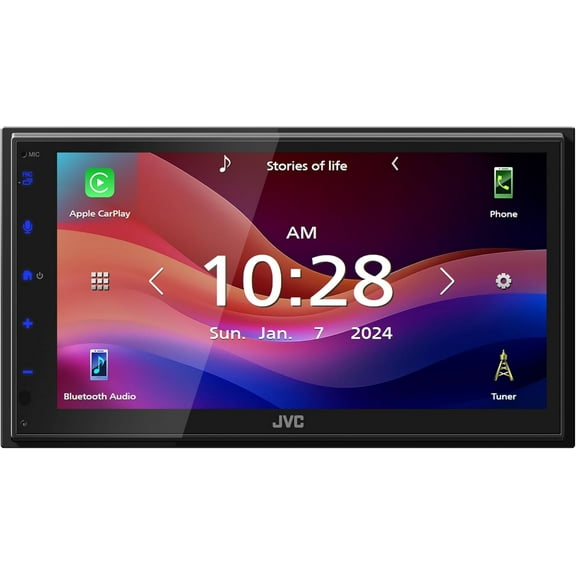 JVC KW-M595BT Digital Car Stereo (50W x 6-Ch), Apple CarPlay & Android Auto Compatible, Bluetooth-Enabled Head Unit with 6.8" LCD Display, Single DIN Touchscreen Car Stereo with USB Mirroring