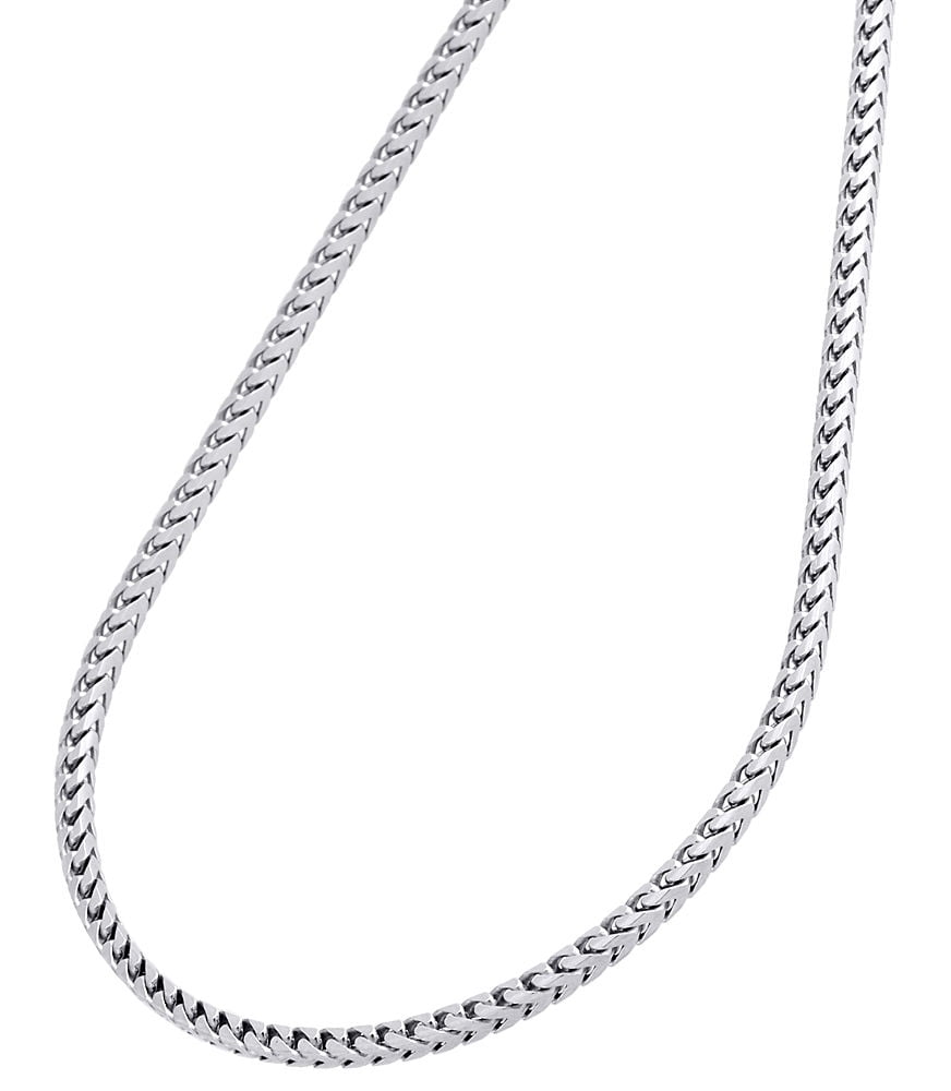 10K White Gold Solid Franco Box Chain Closed Link 2.25 Necklace 22 Inches