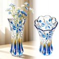 thumbnail image 2 of SUYOLL Gradient Embossed Glass Vase Scalloped Rim Thick Clear Glass Vase Floral Vase For Home Centerpiece Wedding Living Room Dining Table Party Decor Housewarming Gift, 2 of 6