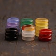 thumbnail image 3 of Firefly Hope 2Pcs Agate Band Rings for Women, Smooth，Inner diameter 15-18mm，White, 3 of 4