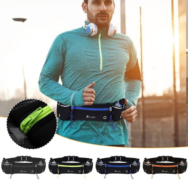 Xihbxyly Riñonera Deportiva Multifuncional para Exteriores, con Cinturón Ajustable, Cierre de Cremallera Impermeable, para Correr con Manos Libres, Ideal para Entrenamientos En El Gimnasio, Tamaño Aj
