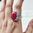 thumbnail image 2 of AAA Ruby Corundum Mens Ring, Natural Ruby Corundum Ring, July Ring, Silver Jewelry, 925 Silver Ring, Gift, Heavy Mens Ring, Arabic Design, Ottoman Style Ring, Christmas, Turkey Mens Signet Ring, 2 of 8