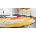 thumbnail image 5 of Unique Loom Round Abstract Modern Area Rugs, Beige, 5 of 6