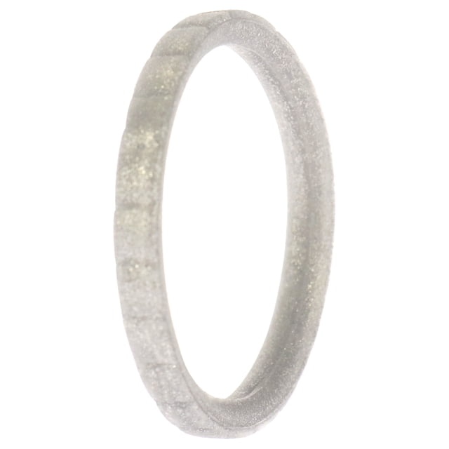 Anillo único de silicona con líneas apilables para boda - Plata de ROQ para mujer - Anillo de 10 mm