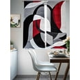 thumbnail image 4 of Red Black Twist Art Sheer Curtains for Living Room Bedroom, Light-filtering Sheer Curtain, Classic Match Rod Pocket Voile Window Treatment Drapes, 52’’Wx72’’L, 2 Panels Set, 4 of 7