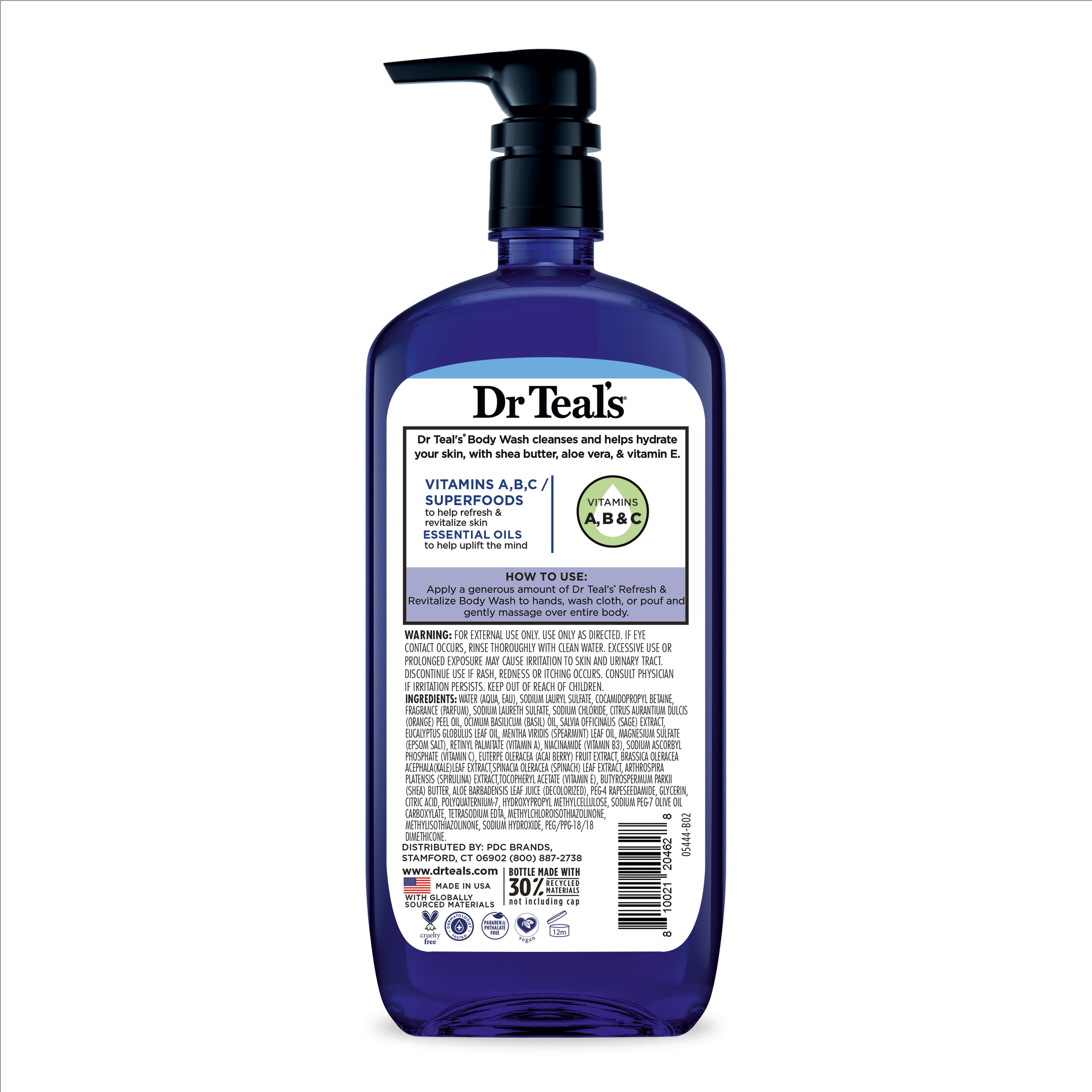 Dr Teal's Refresh & Revitalize Body Wash with Epsom Salt and Superfoods, 24 fl oz