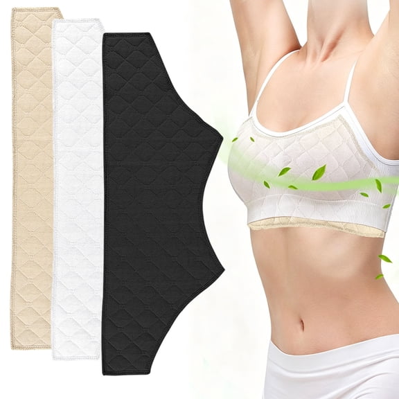 CHENjy Bra Liners for Sweat, Cotton Bra Liners, Reusable Underbust Sweat Pads, 52% Cotton 48% Polyester, Breathable Curved Fit for Daily Wear and Sports, Beige