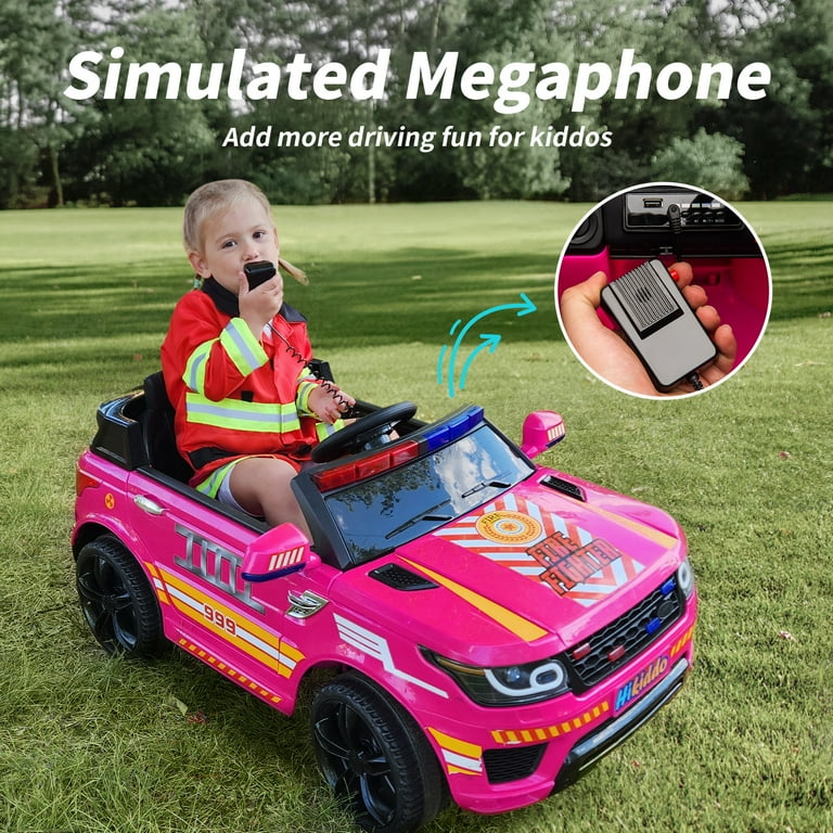 Hikiddo Electric Police Car for Kids 24 Volt Kids Ride on Toys w 400W Motors Megaphone Remote Bluetooth Rose Shop Black Friday Deals for 2024 Walmart
