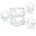 thumbnail image 5 of Mainstays Large Clear Plastic Stackable Bin for Closet with White Latches, 5 of 6