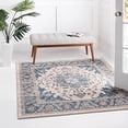 thumbnail image 1 of Unique Loom Salzburg Collection Classic Traditional Design Oriental Inspired Border Area Rug, 5 ft Square, Beige/Blue, 1 of 2