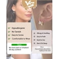 thumbnail image 6 of LUNVKY 3 Pairs 18K White Gold Plated Hoop Earrings for Women with S925 Sterling Silver Post CZ Huggie Hypoallergenic Stud Earring Sets Birthday Christmas Jewelry Gifts Teen Adult Stocking Stuffers, 6 of 6