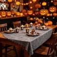 thumbnail image 4 of Round Black Spider Web Nylon Tablecloth,Scalloped Edge Halloween Cover,Durable Versatile Indoor Outdoor Yard Porch Party Fall Spooky Decor,72.8 inch, 4 of 5