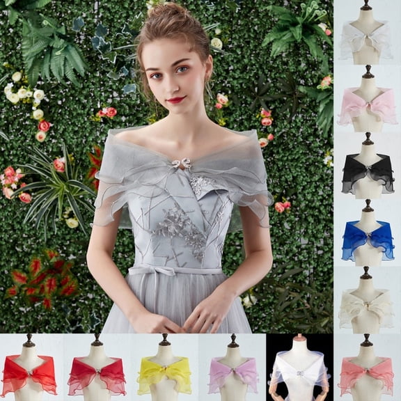 Wedding Cape Sheer Shawls and Wraps for Evening Dresses Women Fashion Scarves Cover Up for Summer Clear One Size