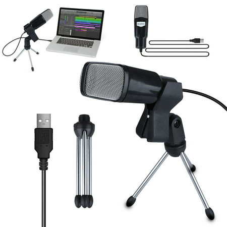 USB Microphone, EEEkit Condenser Mic for Computer, PC, Podcasting, Vlog, YouTube, Studio Recording, Skype, Stream, Voice Over, Vocal Dictation with Desktop Tripod Stand & 6ft Audio