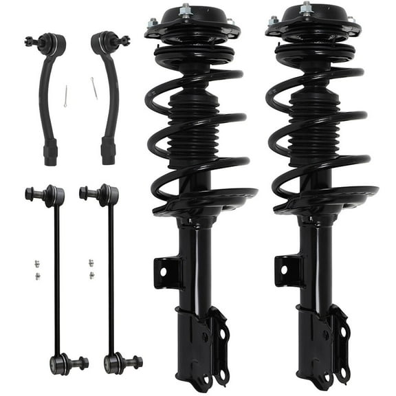 cciyu Complete Strut for 2011-2016 for Hyundai Elantra Includes Complete Strut Assembly Stabilizer Bar Link Kit Tie Rod End
