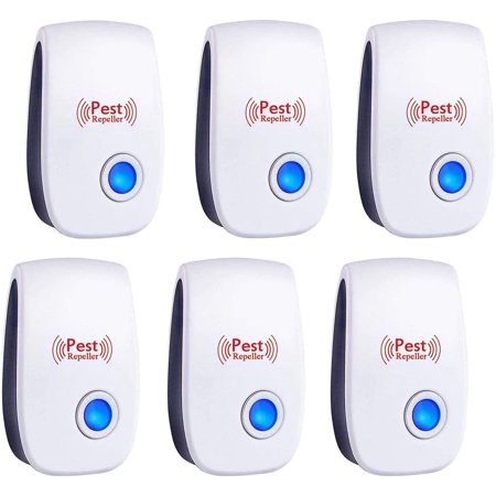 Ultrasonic Pest Repellent 6 Packs - Electronic and Ultrasound Pest Repellent - Insects, Mosquitoes, Mice, Spiders, Ants, Rats, Roaches, Bugs Control - Friendly and Effective Pest Repeller