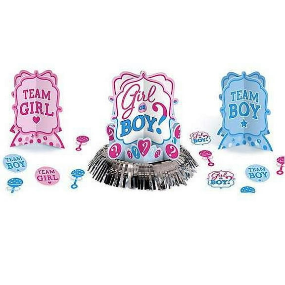 Baby Shower Gender Reveal 'Girl or Boy' Table Decorating Kit (23pc)