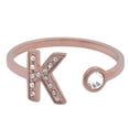 thumbnail image 1 of Anillo de Mujer Inicial Letra LuckyLy, Oro Rosa 18k y Zirconia Cúbica, Modelo Layla rosa UNITALLA, 1 of 6