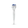 thumbnail image 3 of Angara Natural 0.3 Ct. Blue Sapphire with Diamond Side Stones Ring in 14K White Gold for Women (Ring Size: 3), 3 of 11