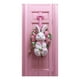 thumbnail image 1 of Cubierta de puerta de bienvenida de conejo, decoración de fondo de puerta de Feliz Pascua rosa, letrero de bienvenida para puerta de entrada de Pascua para recuerdos de fiesta de Feliz Pascua, 1 of 9