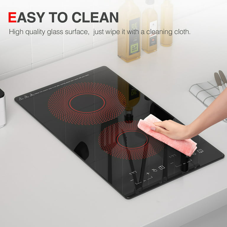 Vbgk Electric Ceramic Cooktop Electric Stove Top with Touch Control 9 Power Levels Kids Lock & Timer Hot Surface Indicator Overheat Protection110v