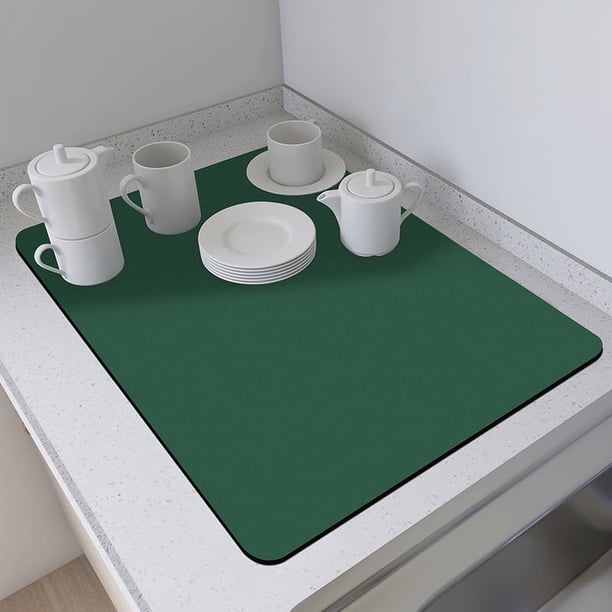 Xiao Hua Tapete absorbente para secar platos y utensilios de cocina (verde)