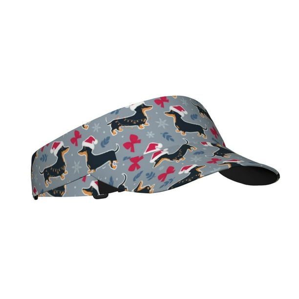 Balery Christmas Hat Dachshund Gorra deportiva con visera ajustable para mujer y hombre (talla única)